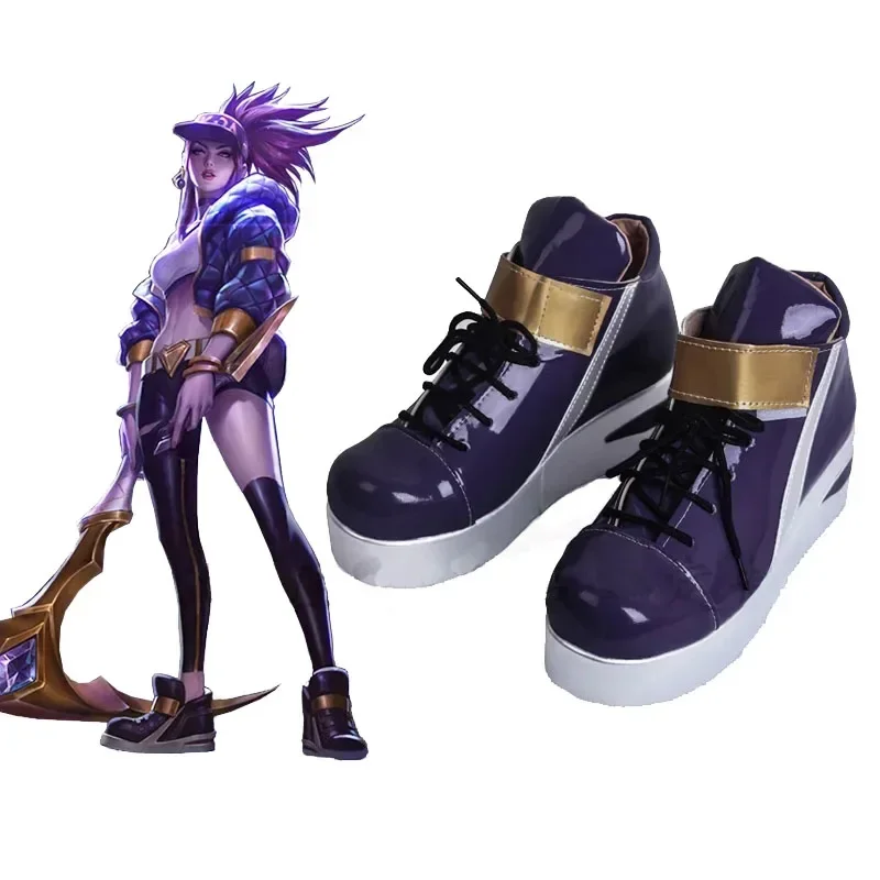LOL KDA Boot Ahri Kaisa Evelynn Akali Scarpe Cosplay Uomini E Donne Stivali di Pelle Artificiale Halloween Party Coser Scarpe MN11