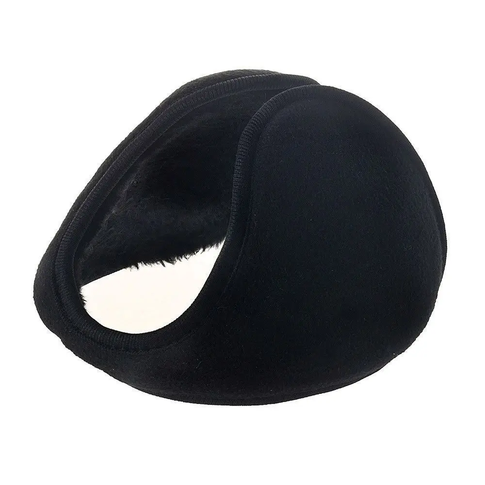 Ear Muff Warmer Grip Men Ear Lap Fleece Earmuff Wrap Black