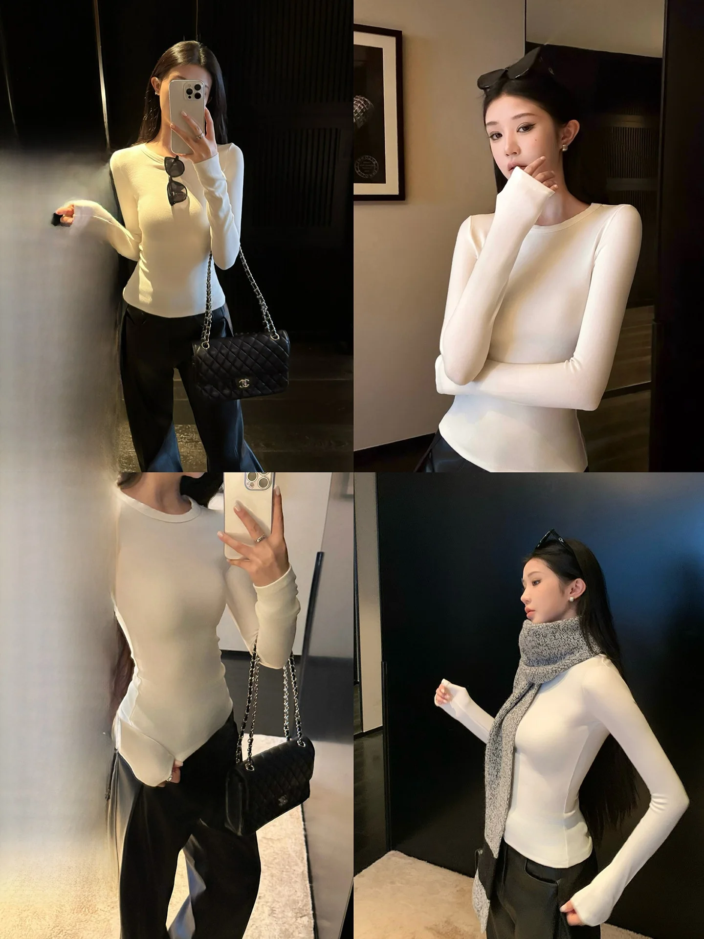 

Simple round Ne Long Sve Base irt Top Tee Colors Women's T-irt Not Cold Buleng Original Cchun Pure Simple Sle