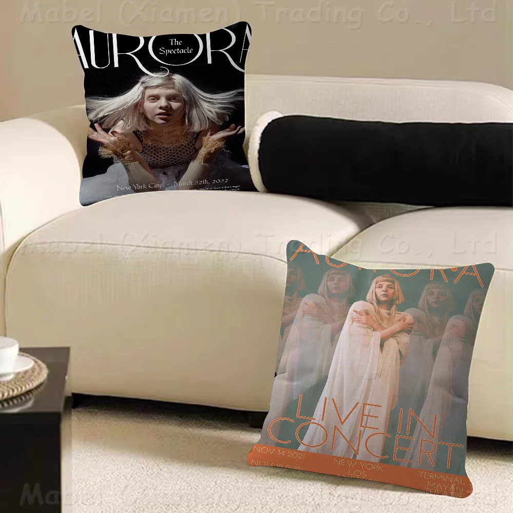 Aurora Aksnes Singer Pillow Gift Home Office Decoration Pillow Bedroom Sofa Car Cushion CoverPillow Case