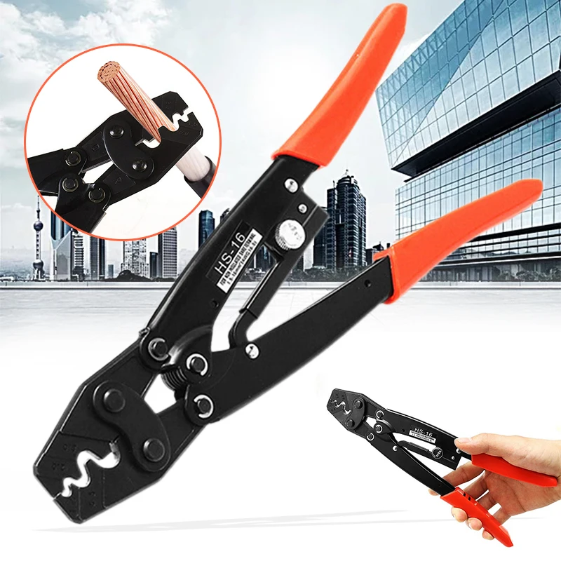 New 1.25-16mm2 HS-16 Ratchet Plier Terminal Wire Cable Cutter Crimper Crimping Tool