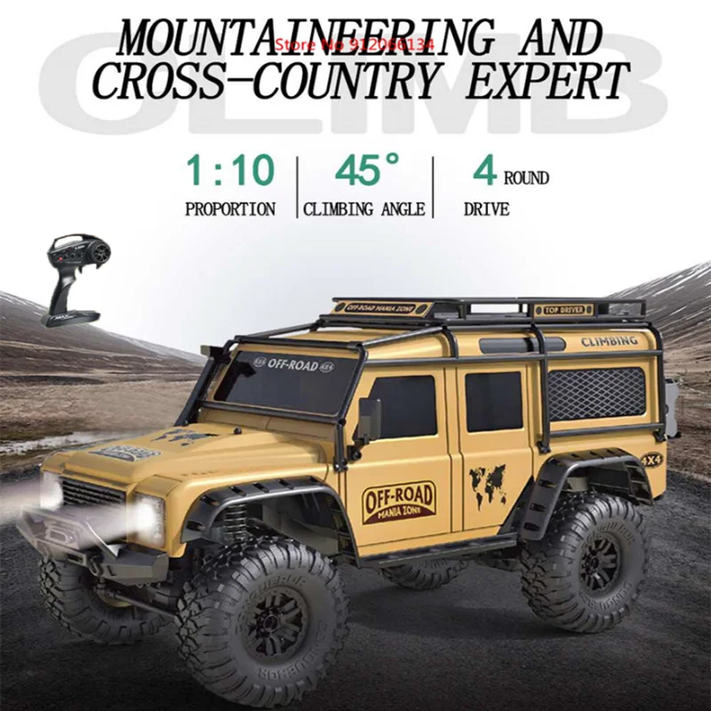 1:10 Large 4WD Off-Road Remote Control Car 2.4G LED Lighting Four-Wheel Independent Suspension High Speed Off Road RC Racing Car