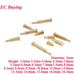 5-10Pcs Pogo Pin Connector Pogopin Battery Spring Loaded Contact SMD Needle PCB 3 4 5 6 7 8 9 10 12 10MM Test Prob Diameter 2mm