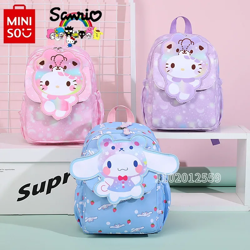 

Miniso Hello Kitty New Girls' Backpack Luxury Brand Fashion Girls' Backpack 3D Cartoon Cute Kindergarten Backpack High Quality