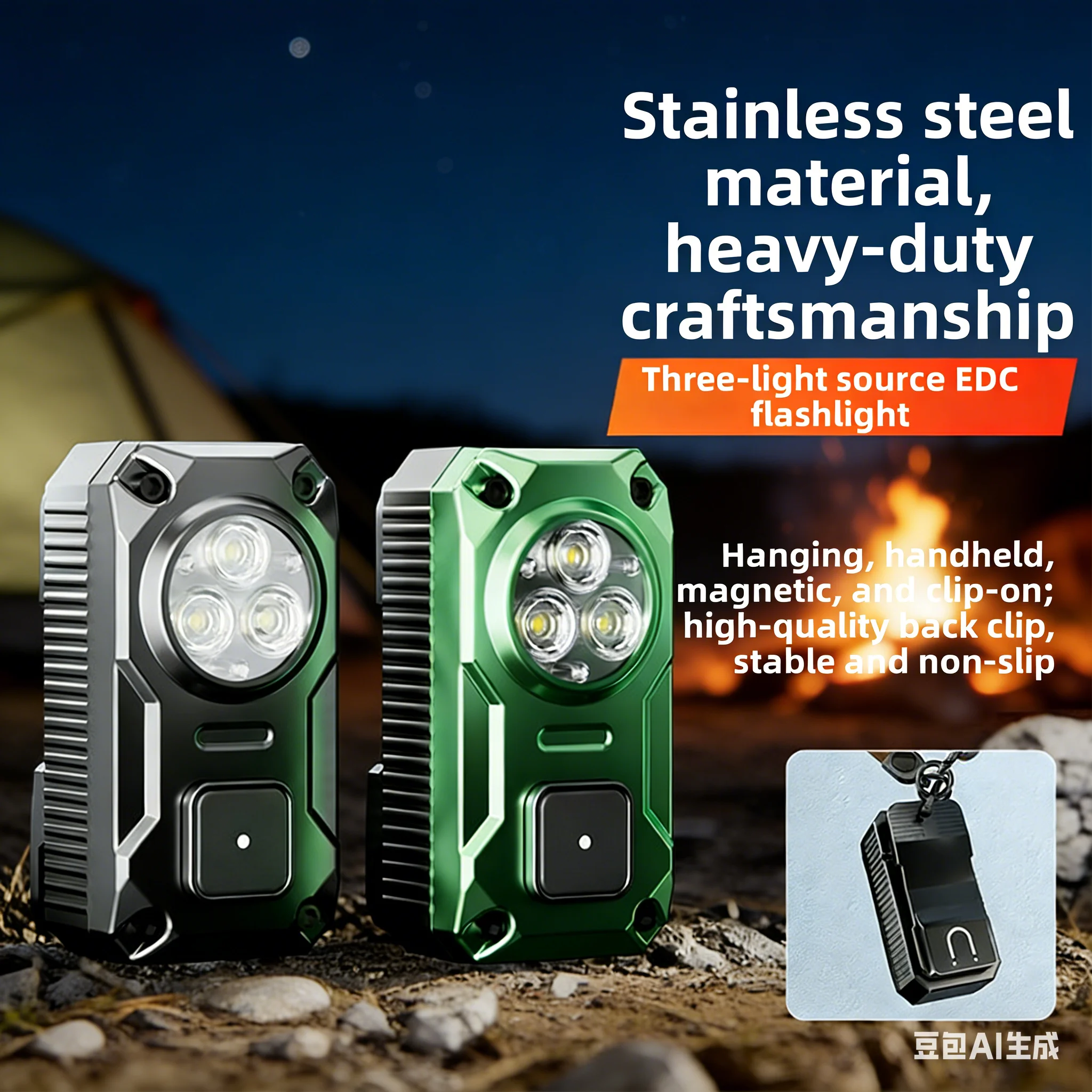 

Outdoor Work Light 3 Light Sources Portable USB Rechargeable Waterproof Magnetic Flashlight Camping Emergency-Lamp Replace Parts