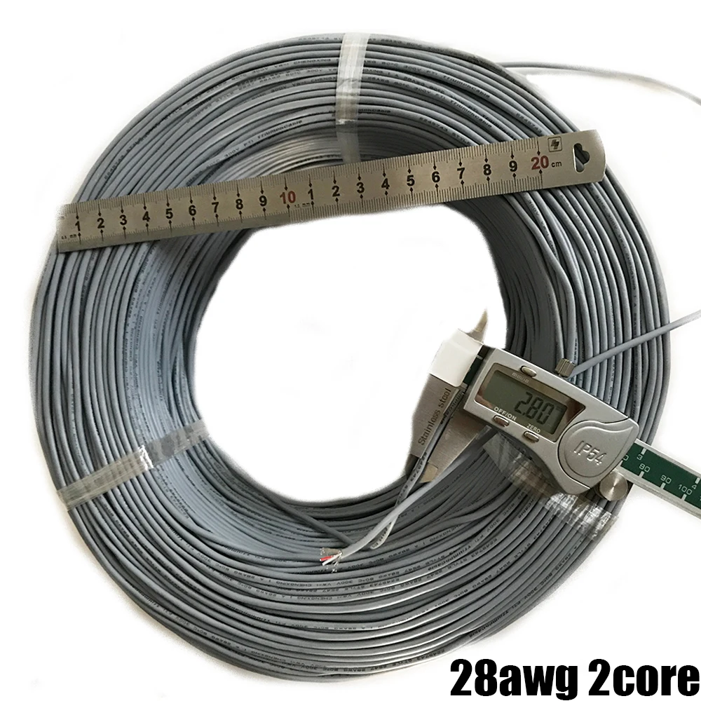 Shielded Wire 28awg 2core Multi-Core Cable Stranded Tinned Copper  Signal Line Black Grey 1 m PVC Wire