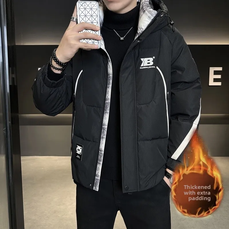 

Мужская утепленная зимняя куртка с капюшоном, хлопковая рабочая одежда, теплая, повседневная, универсальная, морозостойкая, на молнии, с длинными рукавами