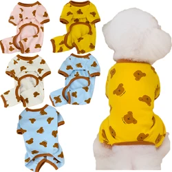 Cute Dog Jumpsuit Cotton Pet Dog Clothes Bear Pattern 4-Legs Shirt Dog Pajamas Onesie For Small Dogs Chihuahua Puppy Pijamas PJS