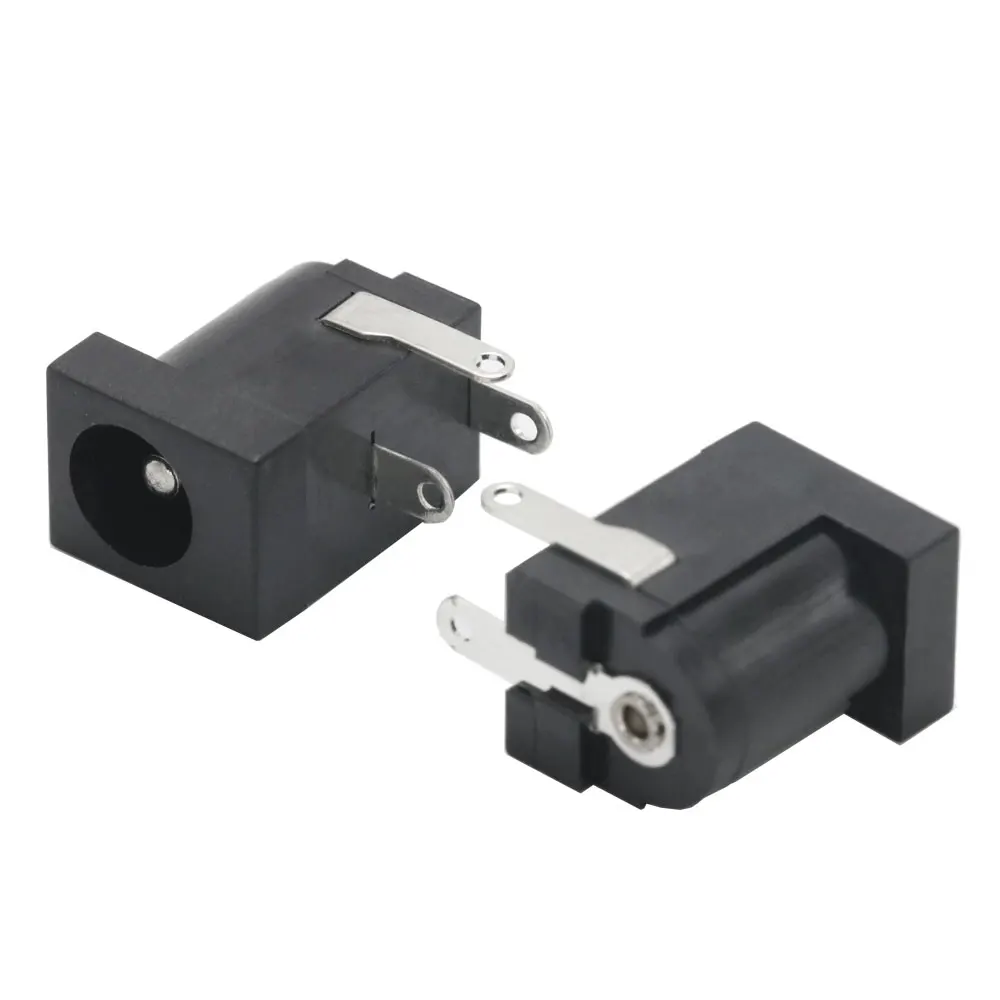 10PCS 5.5x2.1mm DC-005 Black DC Power Jack Socket DC Connectors Supply Barrel-Type Right Angle PCB Mount Terminal
