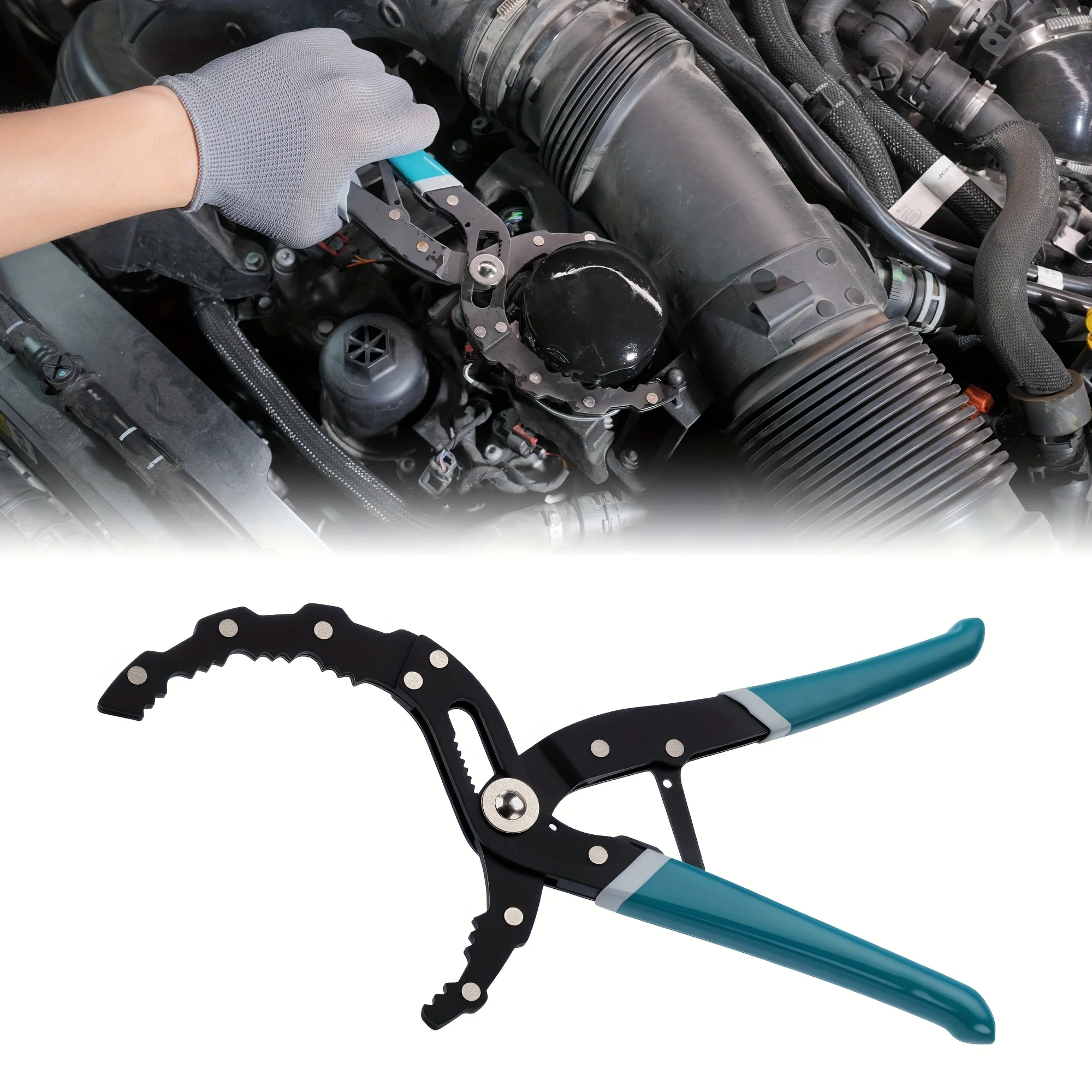 

Oil Filter Wrench, 12" Oil Filter Pliers, (2-3/8" to 4-3/4" Opening), for Cars, Motorcycles & Trucks