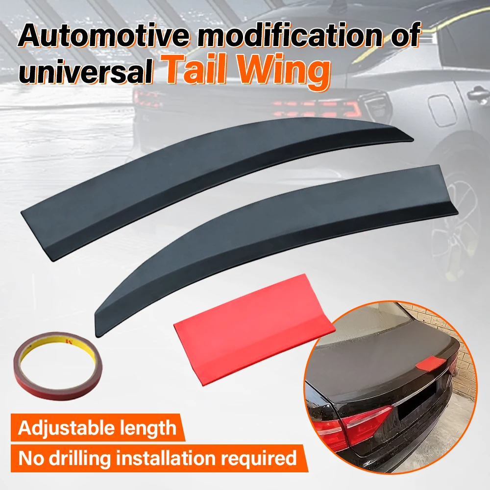 

3Pcs Car Modification Universal Tail Three-Stage Middle Red On Both Sides Black Cool Tail for Audi Toyota Honda Car, Etc.