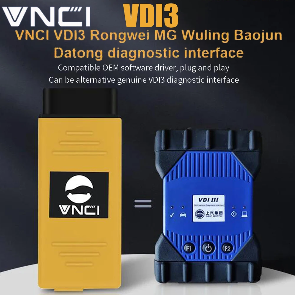 VNCI VDI3 for Rongwei MG Wuling Baojun Datong Diagnostic Interface Support DoIP and CANFD Protocol,Fit for SAIC group Software