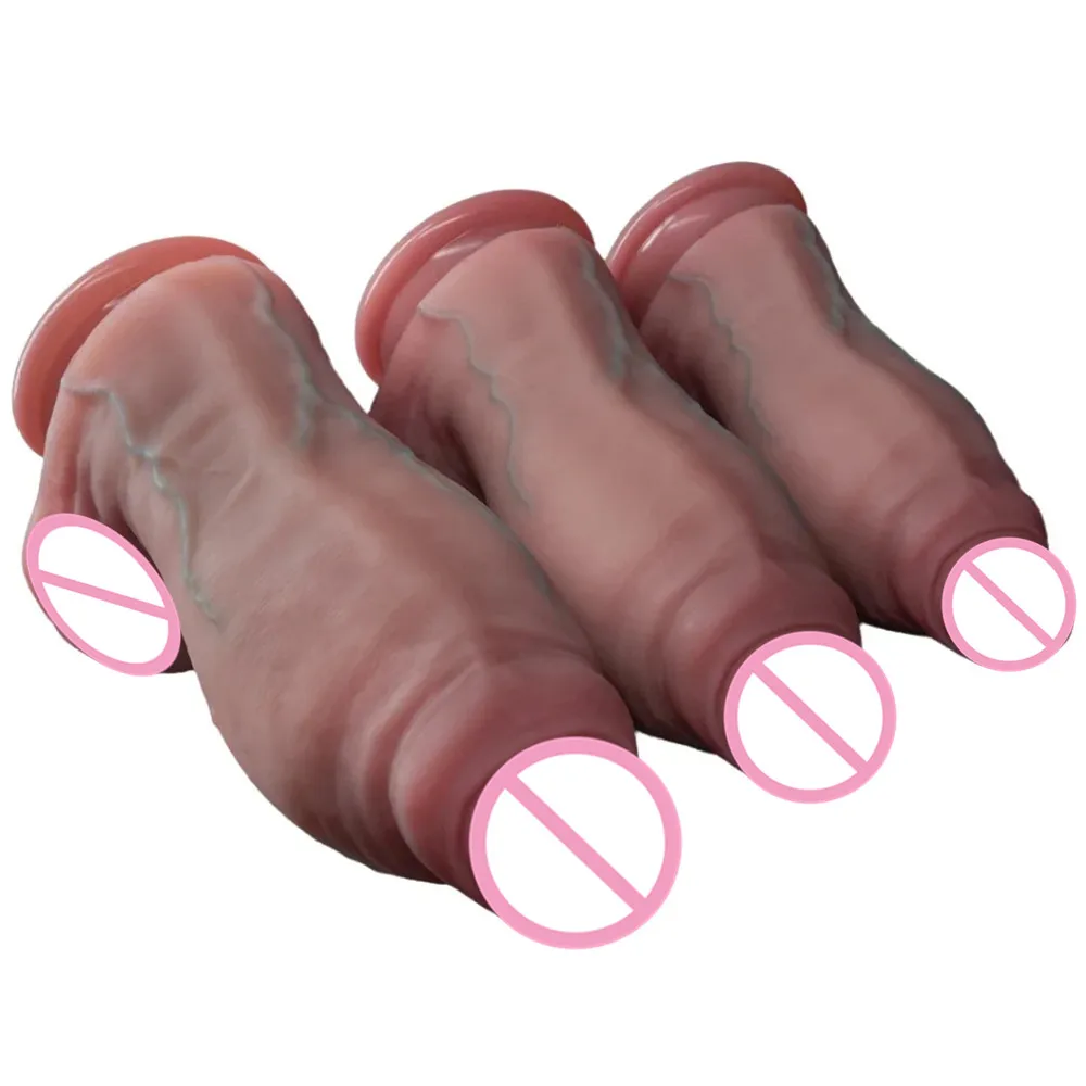Super Big Silicone Penis Realistic Thick Anal Dildo Butt Plug with Suction Cup Adult Sex Toys For G-spot Exploration Women 18+