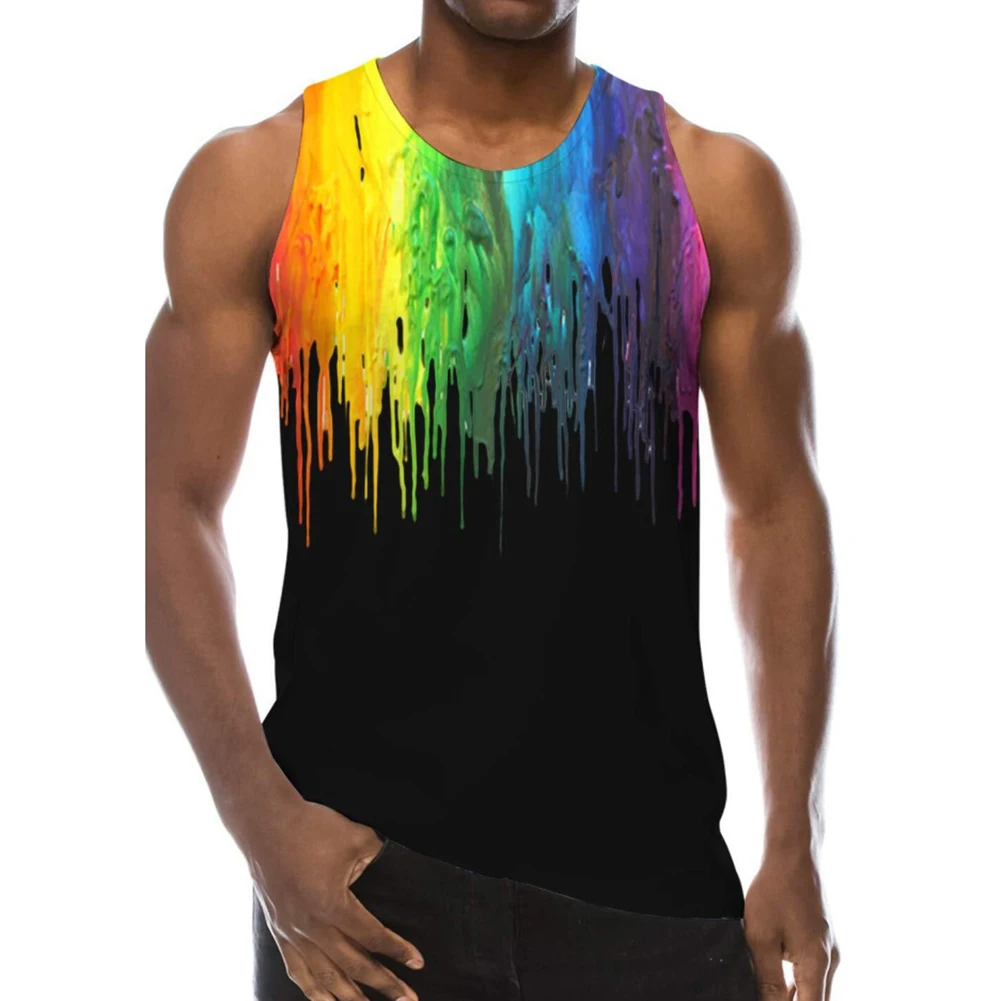 

Holiday Clothing Vacation Wear Men Vest Sleeveless Top Polyester Slight Stretch Summer Vacation Casual Daily Fashion Streetwear