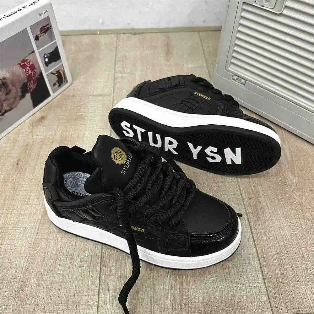 Zapatillas Deportivas Unisex de Suela Gruesa Black Samurai, Calzado Casual de Primavera y Otoño, Estilo Air Force, Modelo AJ para Hombre