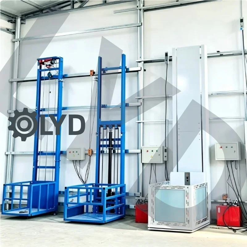 Electric Cargo Lift Home Elevator Small Hydraulic Lift Platform Simple Elevator Warehouse Factory Single Guide Rail
