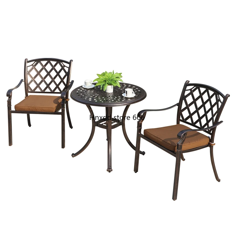 

Outdoor cast aluminum table and chair combination five-piece set