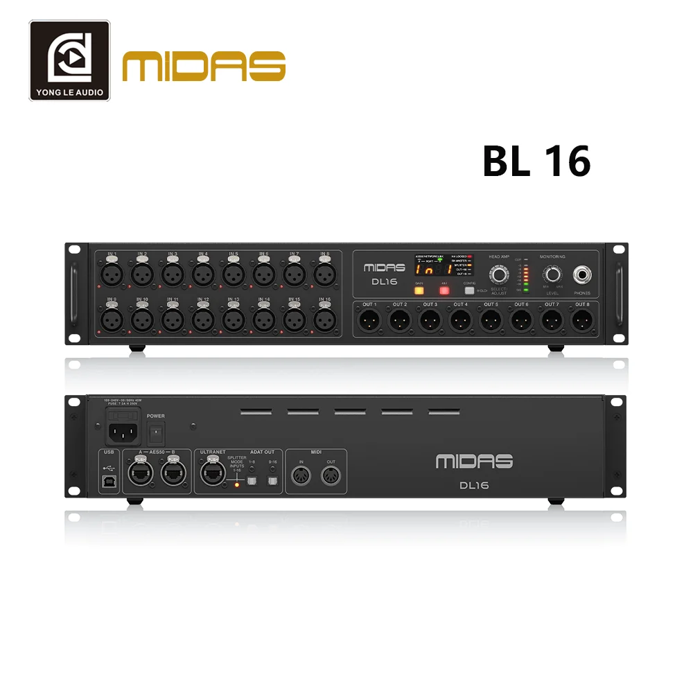 MIDAS 16-Channel DJ Mixer Audio Console With 20000W Power For Professional Stage Sound Systems