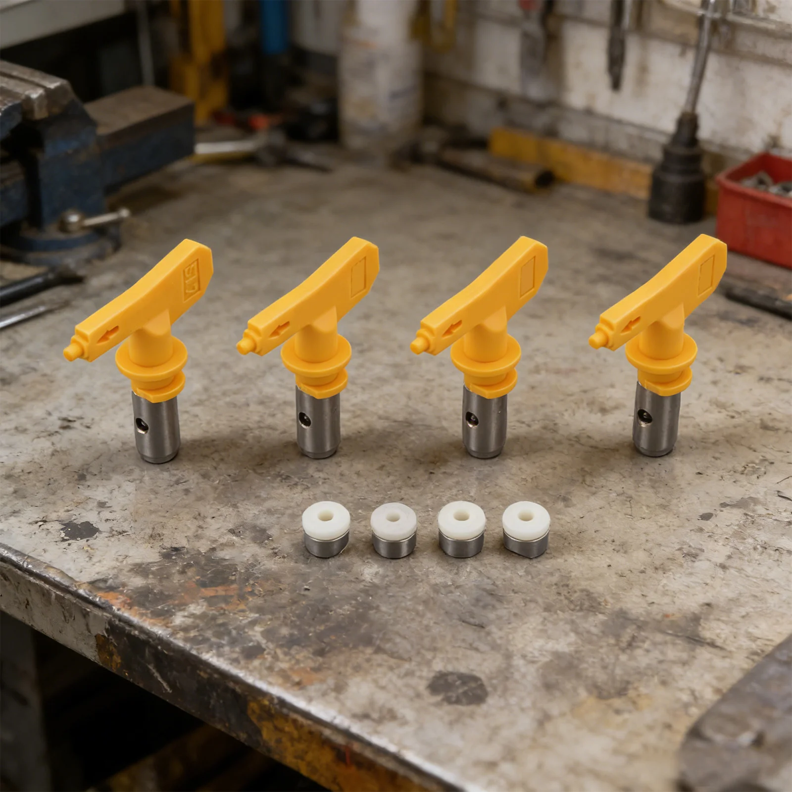 4pcs Stainless Steel Paint Sprayer Nozzle Tips For Latex Enamel Stain Wide Spray Pattern Airless Spray Parts Accessories Tool