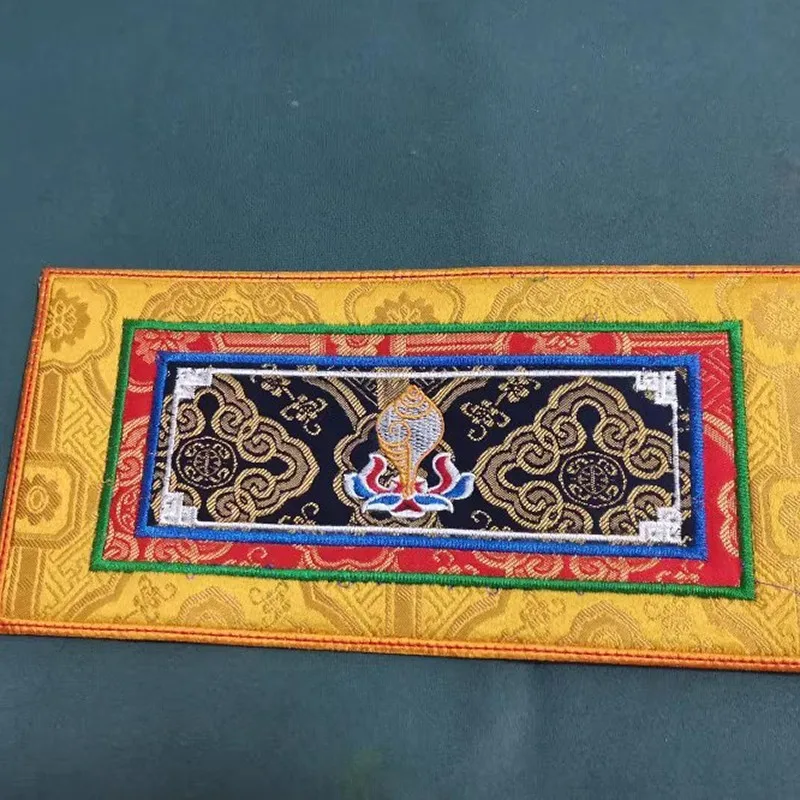 Fotografia 6: Tapete de Altar Tibetano Bordado Antiderrapante 26x13cm para Ofertas de Incenso e Estátua de Buda - Novo