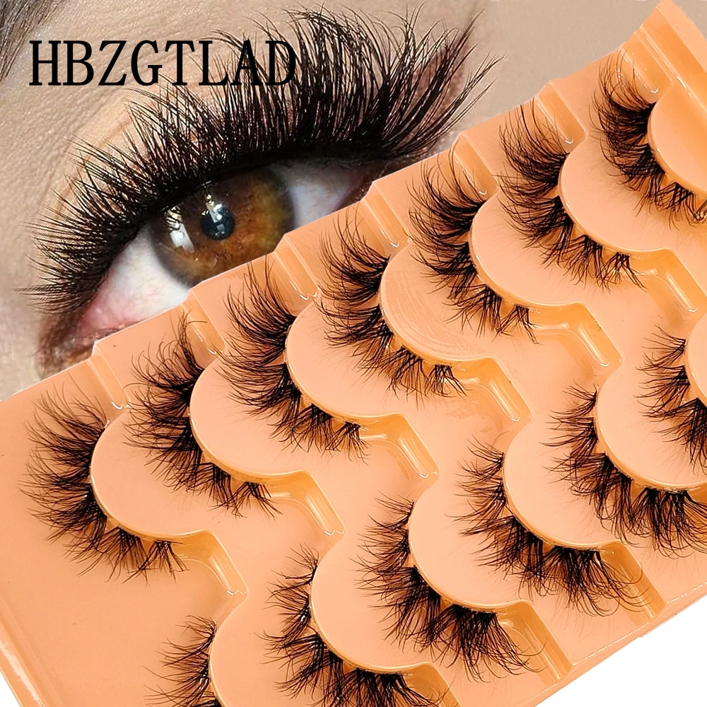 New 7 pairs Transparent Band Manga Lashes Cat eye Eyelashes 3D Natural False Lashes Fluffy Soft Wispy Eyelash Extension Makeup