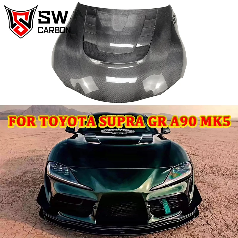 

Передняя крышка двигателя Supra A90 из углеродного волокна для Toyota Supra GR A90 A91 MK5, крышка переднего клапана двигателя с радиатором, автозапчасть