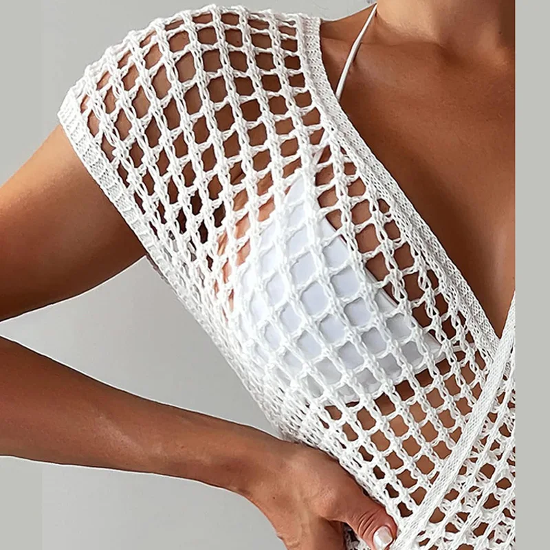 

2025 New Swimsuit With Sexy Hollow Beach Dress, Bikini Knitted Hoodie
