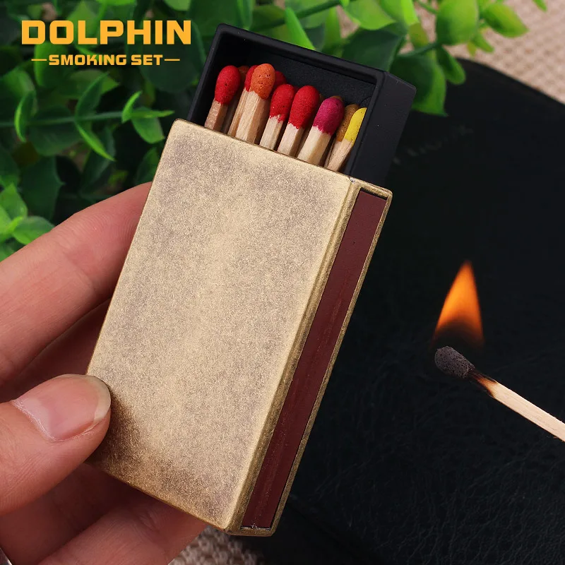 Creative Taste Vintage Metal Match Box With Fireproof Plate 56mm * 36mm * 12mm