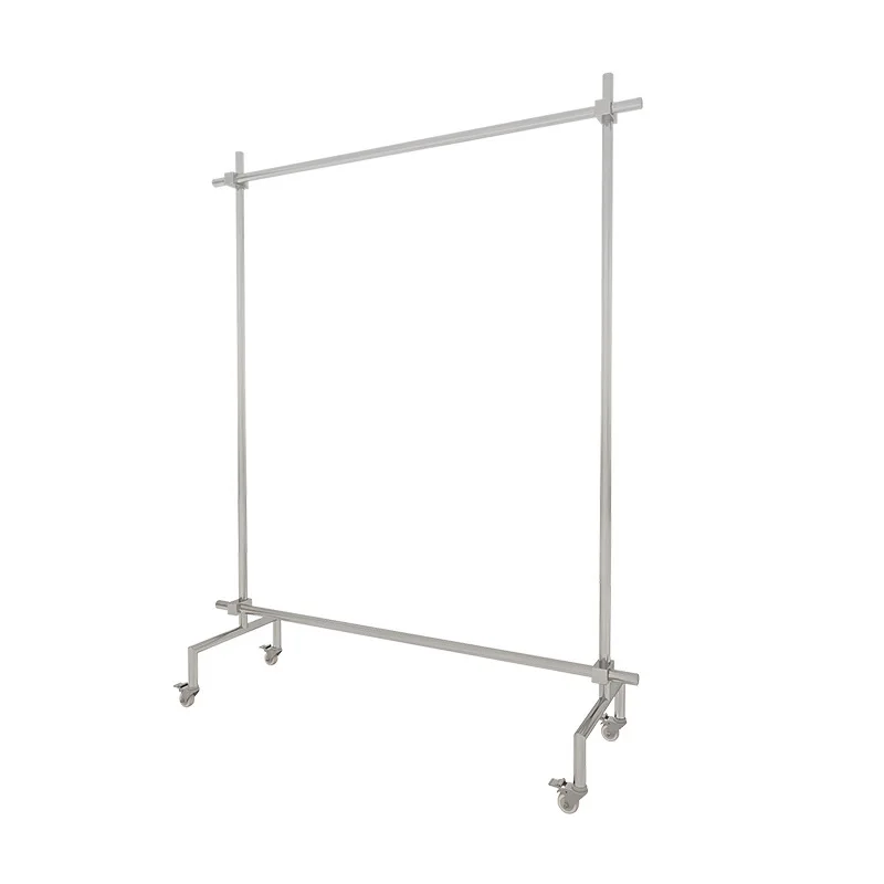 Clothing store display rack stainless steel floor with wheels special women's clothing adjustable mobile shelf
