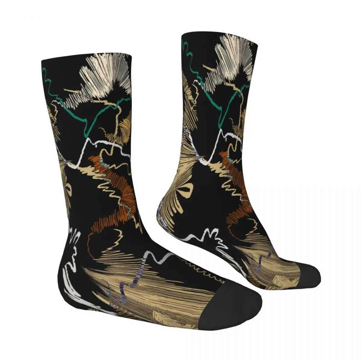 Doodle Lines Ornamental Graffiti Art Pattern Socks Male Mens Women Autumn Stockings Printed