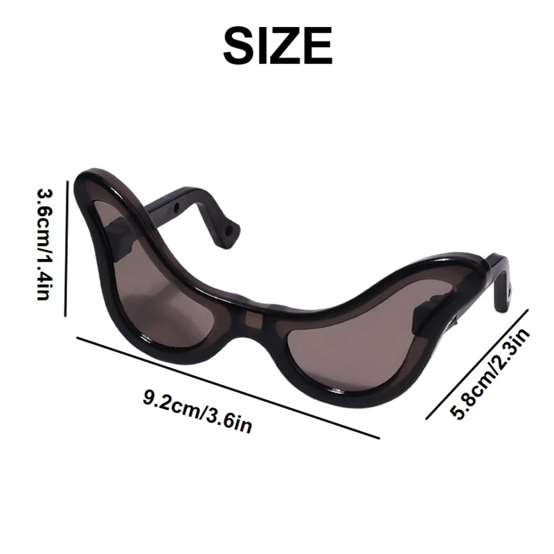 نظارات الدمية، 5 ألوان من البلاستيك، نظارات لملحقات أزياء النظارات، إكسسوارات نظارات الدمى ذاتية الصنع #6