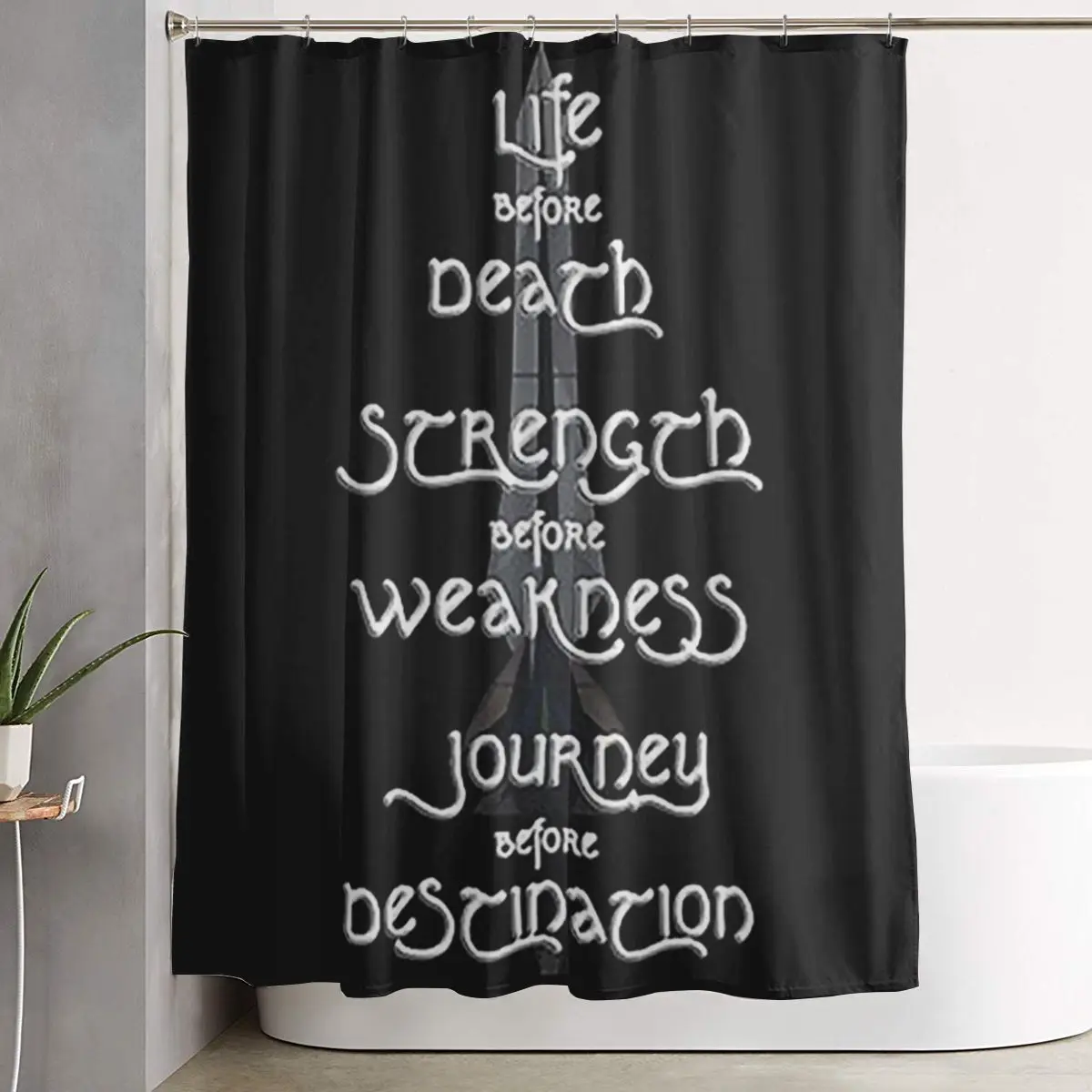 

Strength Before Weakness, Journey Before Destination Shower Curtain Bathroom Polyester Waterproof Bath Curtains with Hooks
