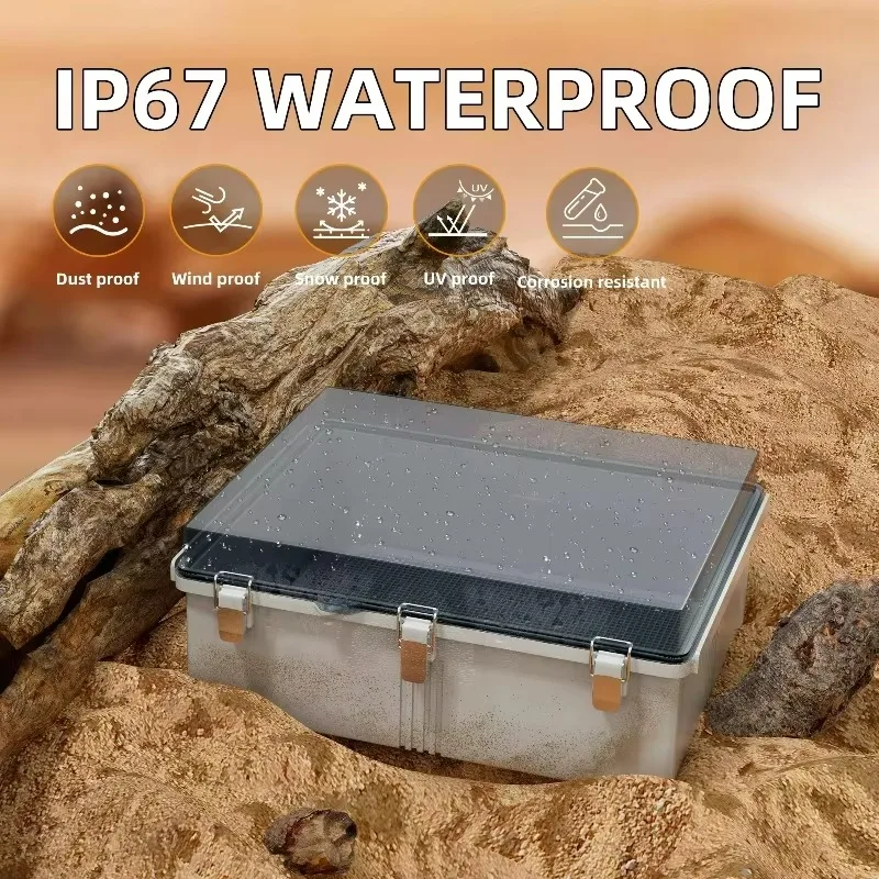 Outdoor waterproof electrical box, ABS transparent Nema 4 wireless router circuit breaker, plastic casing box