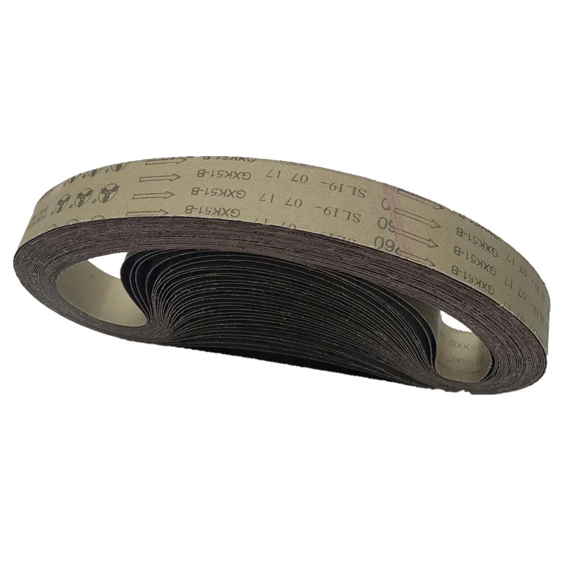 10Pcs 1220x50mm Woodworking Alumina Abrasive Sandpaper Brown Corundum Ring Shape Use for Belt Sander Machine Furniture Polishing