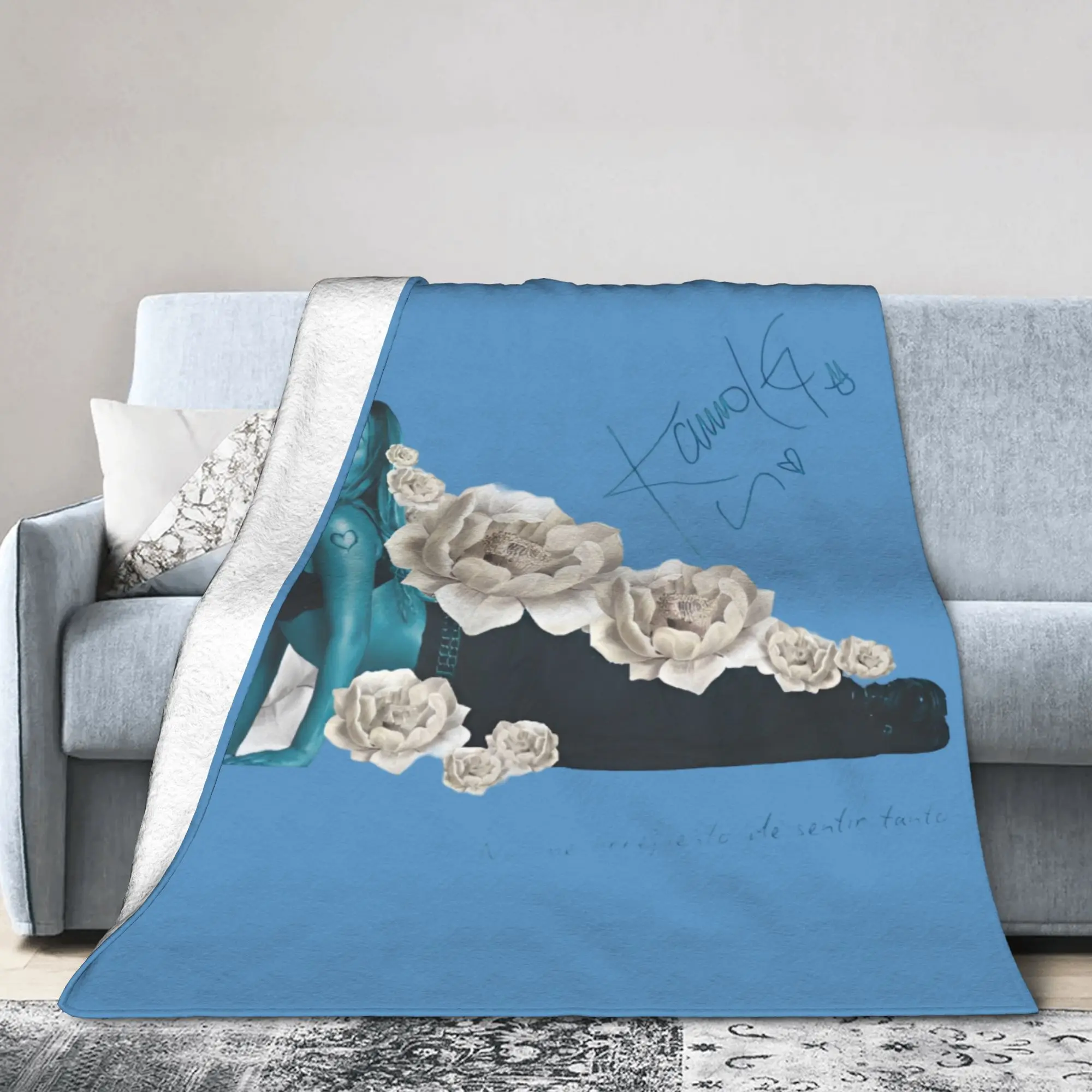 No Me Arrepiento De Sentir Tanto Karols G NMADST  Blankets Soft Flannel Novelty Gift  Throw Blanket Rug Piece