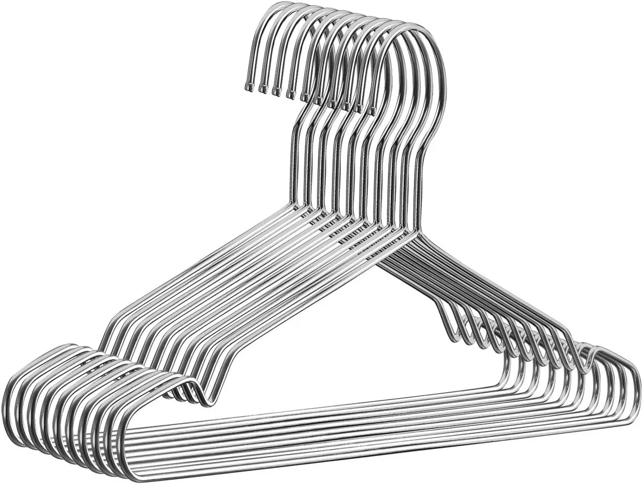 10 Pack Stainless Steel Wire Hangers, 16.5