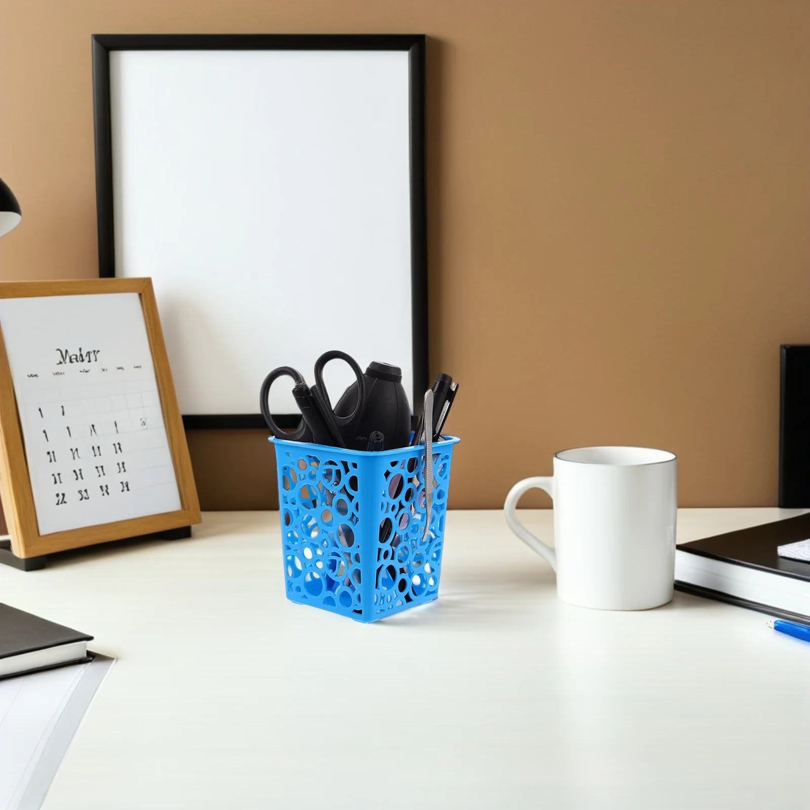 8 قطعة سلة تنظيم مكتب متعددة الوظائف حامل القرطاسية للأقلام أقلام رصاص ماكياج فرش كونترتوب سلة المهملات سطح المكتب #3