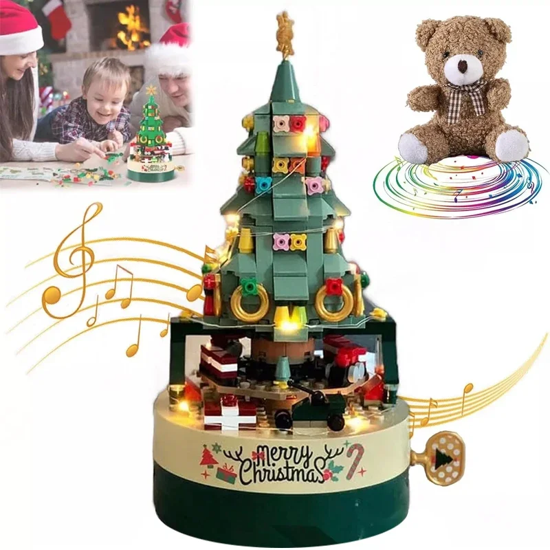 

Merry Christmas Tree Creative Model Building Blocks Bricks Music Boxes Kids Toys Christmas Gifts Xmas Party Home Decorations