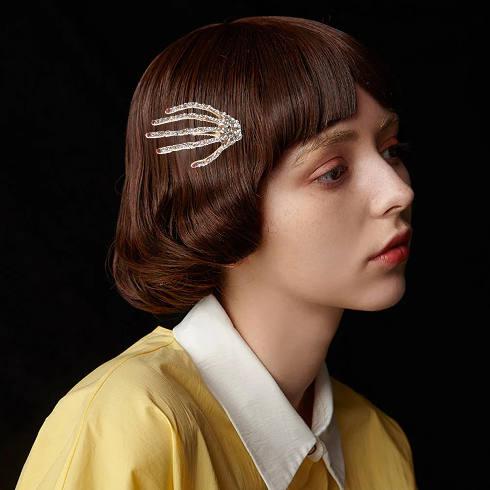 2 قطعة دبوس الشعر مخلب الجمجمة اليد العظام مشبك شعر حفلة الهالوين الشرير نمط اكسسوارات مشبك شعر #4