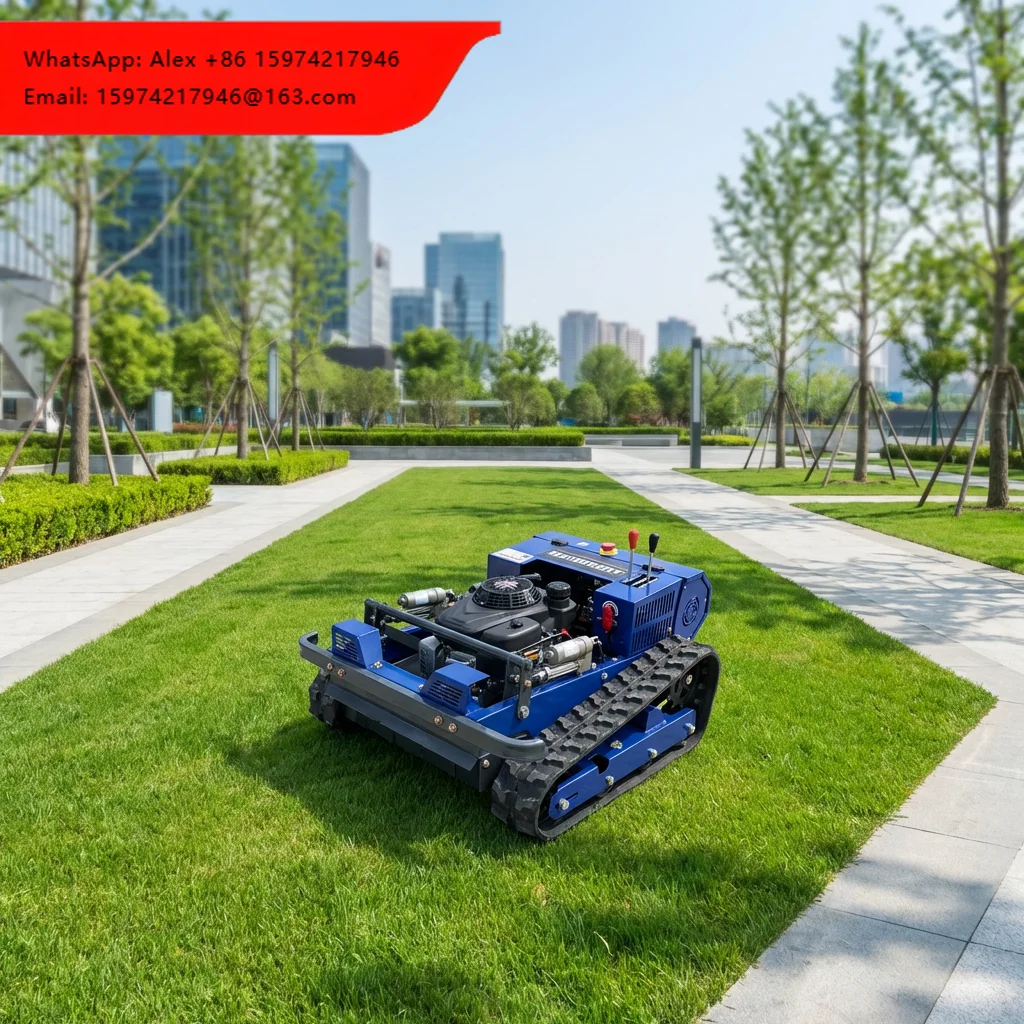 Free Shipping CE EPA All-terrain RC Lawnmower, Tracked Remote-controlled Robotic Lawnmower With Blades