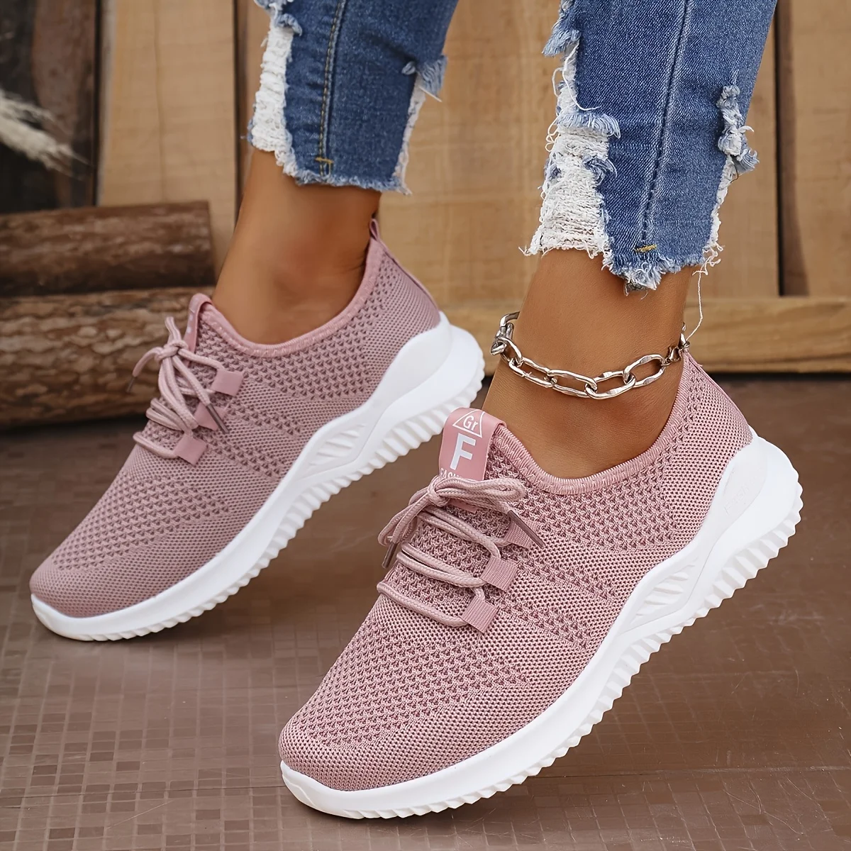 Women Mesh Casual Walking Sneakers Lace Up Lightweight Non Slip Athletic Shoes Comfort Soft Sole Daily Training Sports Shoes Multicolor All Match Outdoor Footwear For Ladies All Seasons Daily Wear