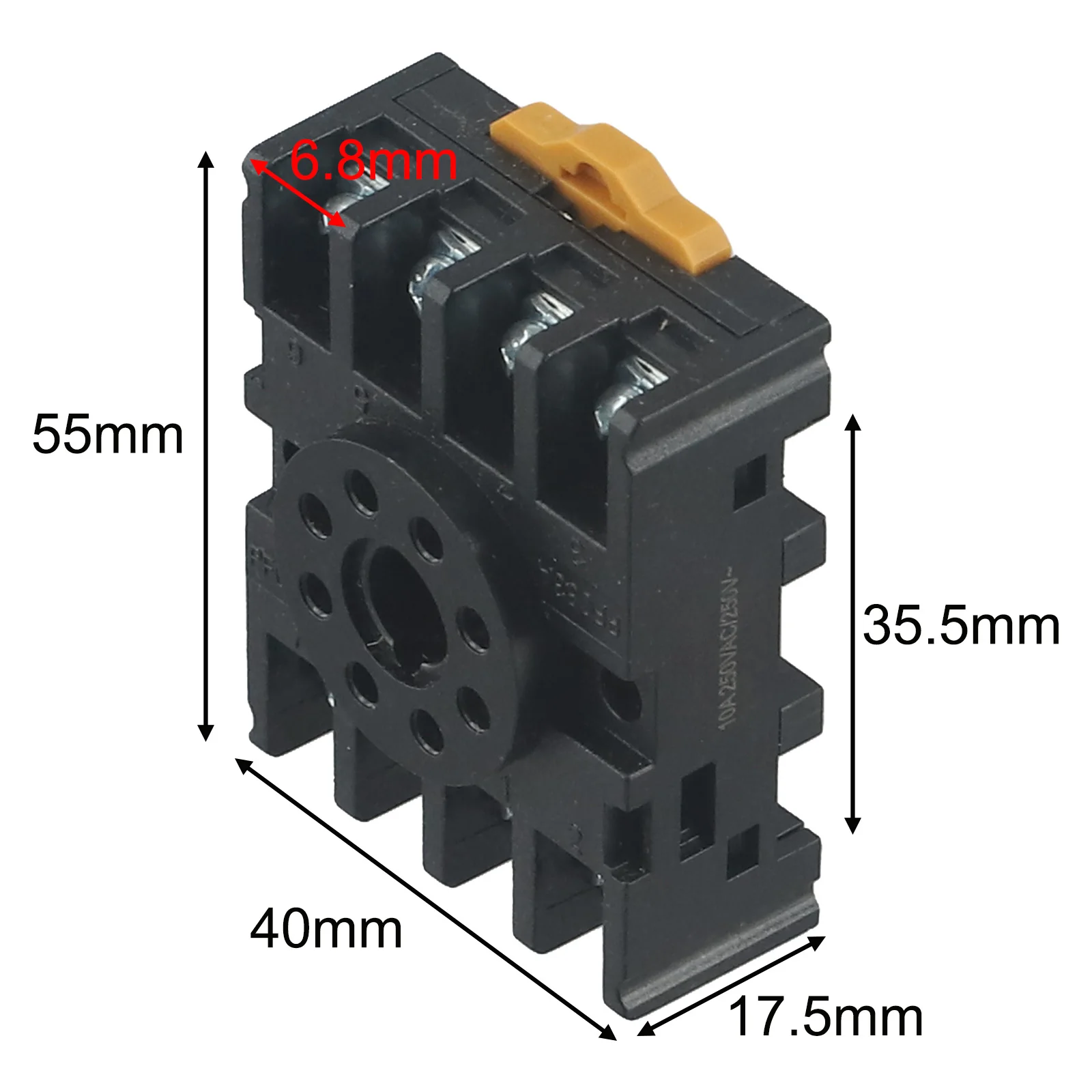 Timer Relay Socket Base with Widened Galvanized Copper Sheet U Installation Buckle Guide Rail Installation Galvanized Screws