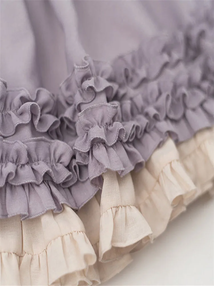 Lolita Skirt Ruffles  Chiffon Women  Elegant Skirt