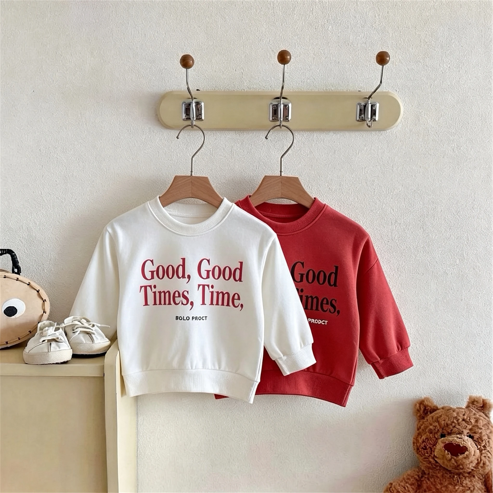 Autumn Clothing Children's Sweatshirts Long Sleeve Tops Simple Fashion Korean Kids Crewneck Hoodie Casual Loose Girl Boy Clothes