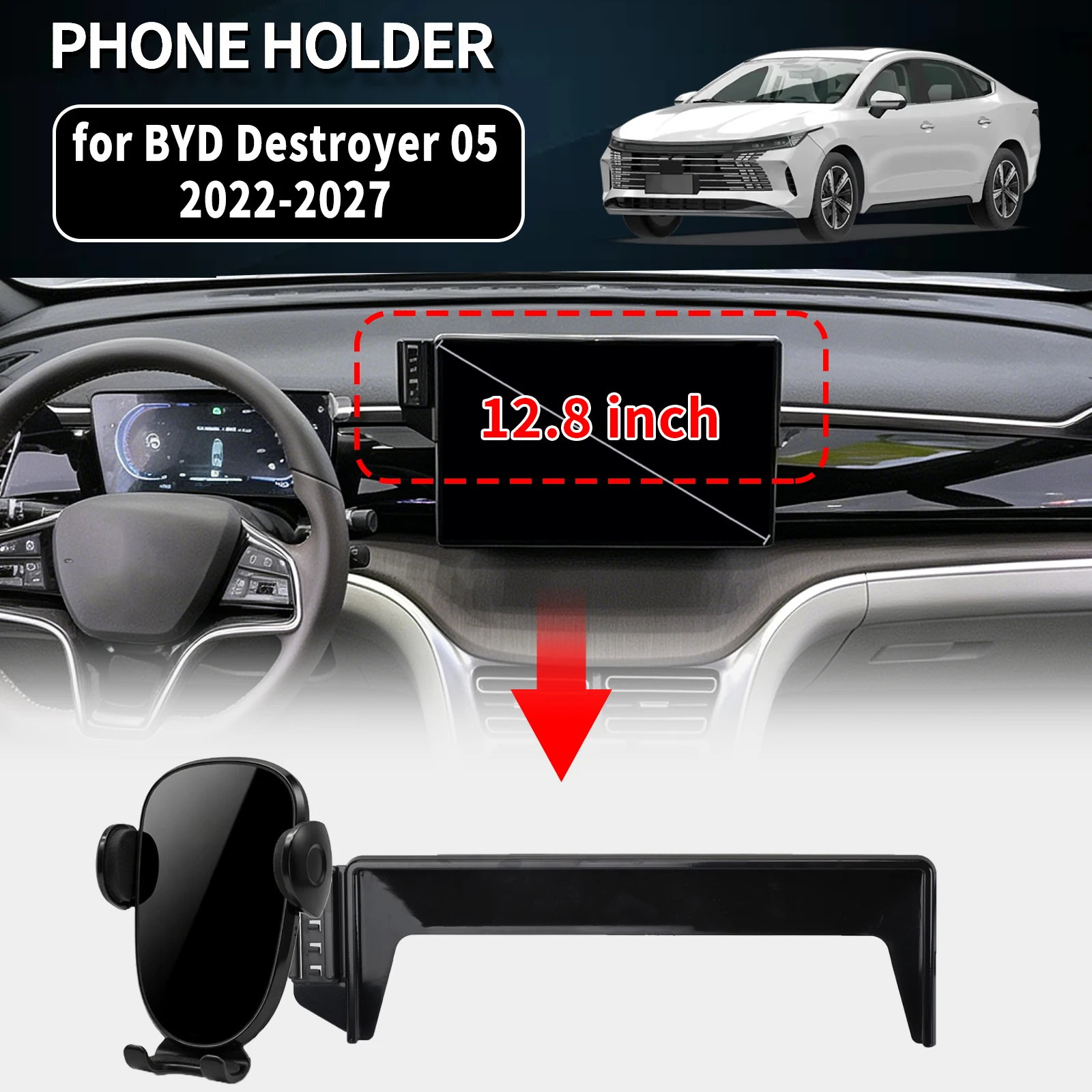 for BYD Destroyer 05 King / Seal 5 / Chazor 2022-2027 LHD 12.8 /15.6inch Specific Car Phone Mount GPS Stand
