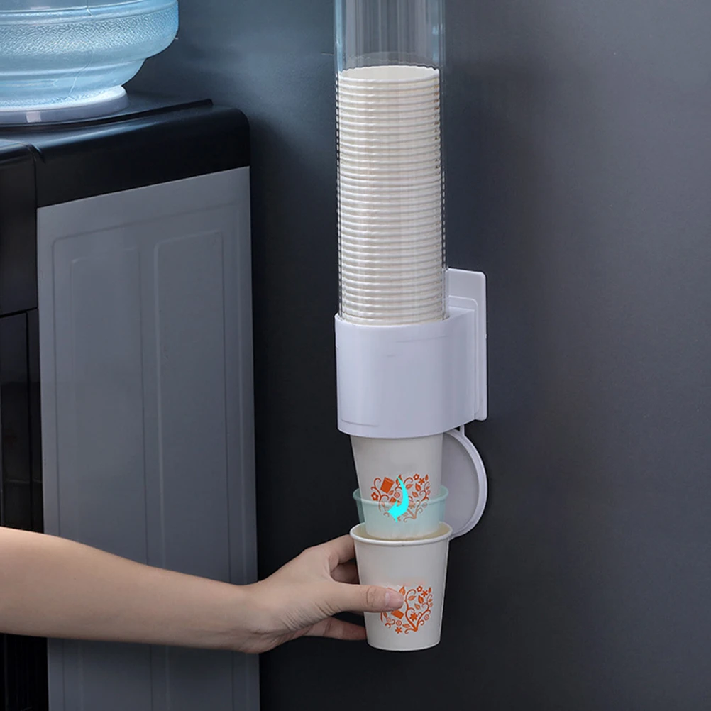 

Convenient Wall Mounted Cup Dispenser Dust Free Plastic Disposable Paper Cup Holder Storage Solution