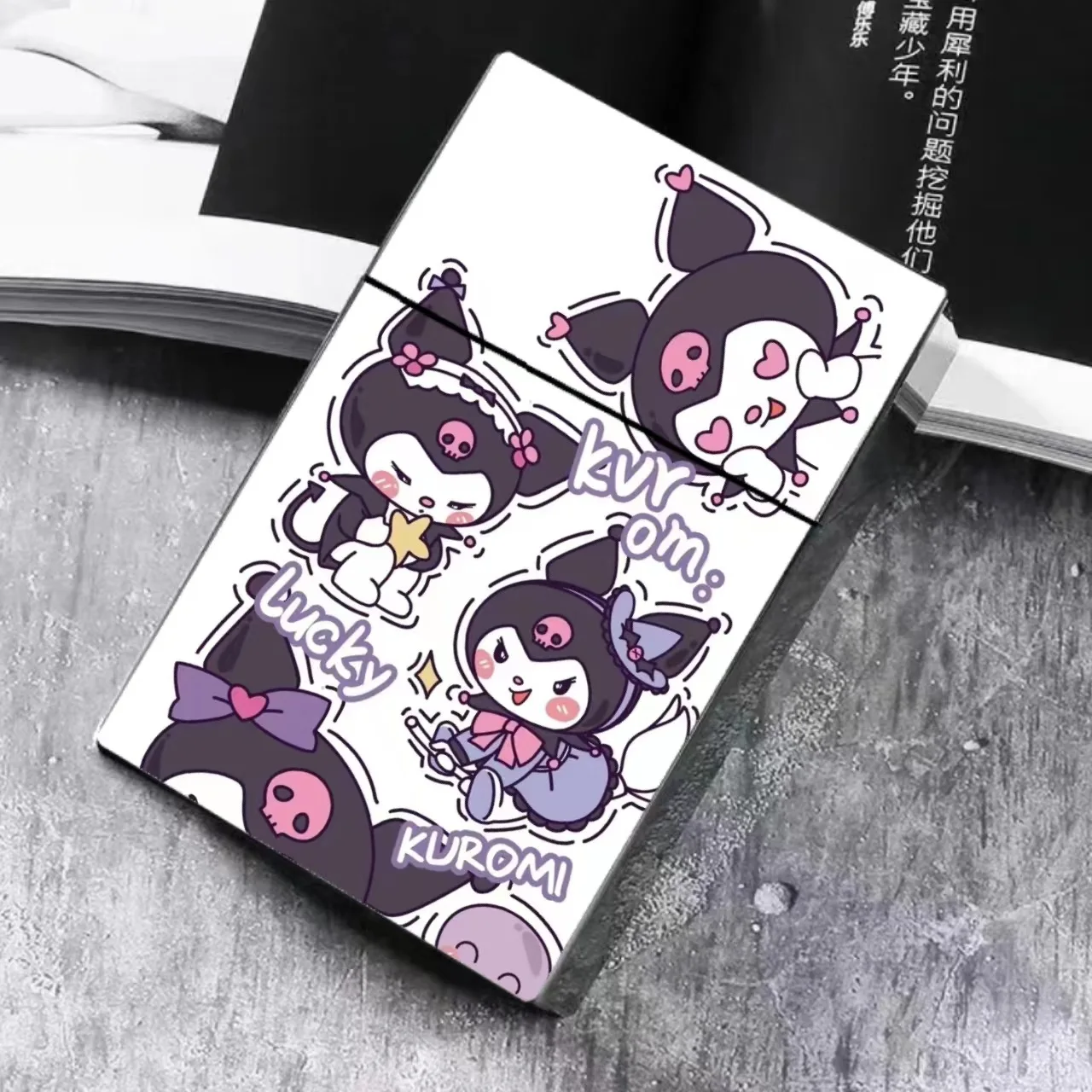 Kawaii Kuromi Sanrio Cigarette Case For 8mm Plastic Smoke Box 20Pcs Big Capacity Cute Cartoon Cigarete Box Festive Gifts