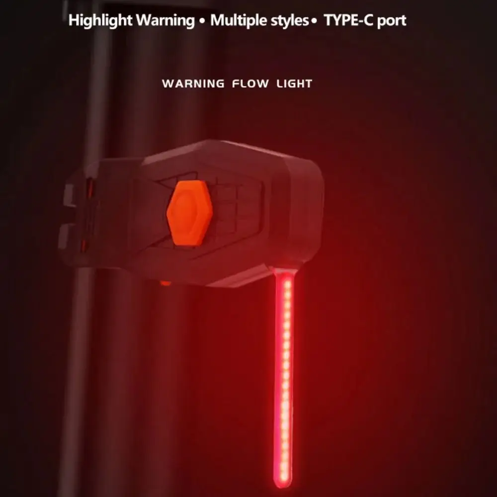 

Waterproof Bike Taillights Multifunctional Charging Adjustable LED Cycling Rear Lamp Foldable Red/White Lighting