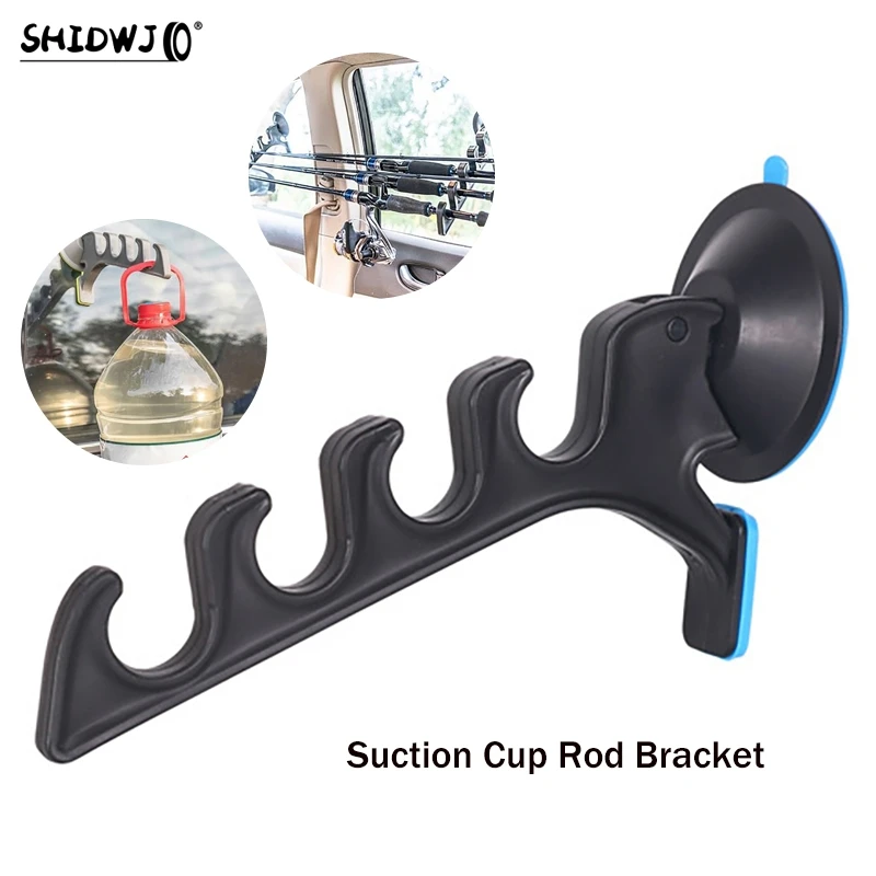 1 Pcs Suction Cup Fishing Rod Bracket Car Fishing Rod Holder Wall Mount Fishing Pole Rack With Suction Cup Fish Tackle Tools