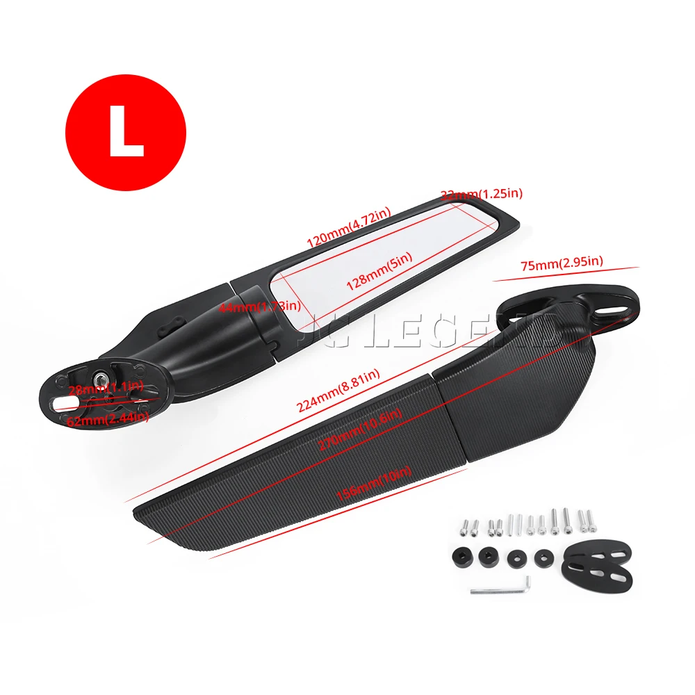 Specchietti Retrovisori Per Moto Stealth Winglets – Regolabili A 360° In Acciaio Inox, Per YZF R6 R1 R25 E GSXR